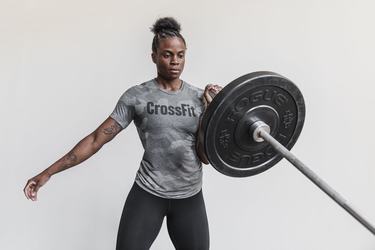 Nobull Crossfit® Women's T Shirts Grey Camo | Australia (BV0139)